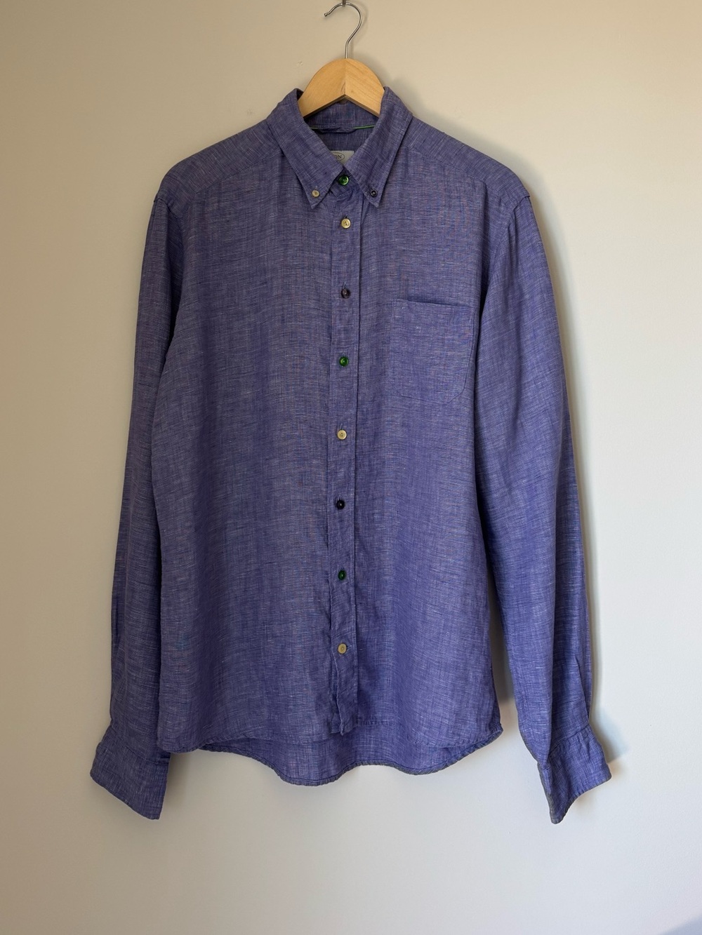 Eton Slim Fit Linen Button Down Shirt